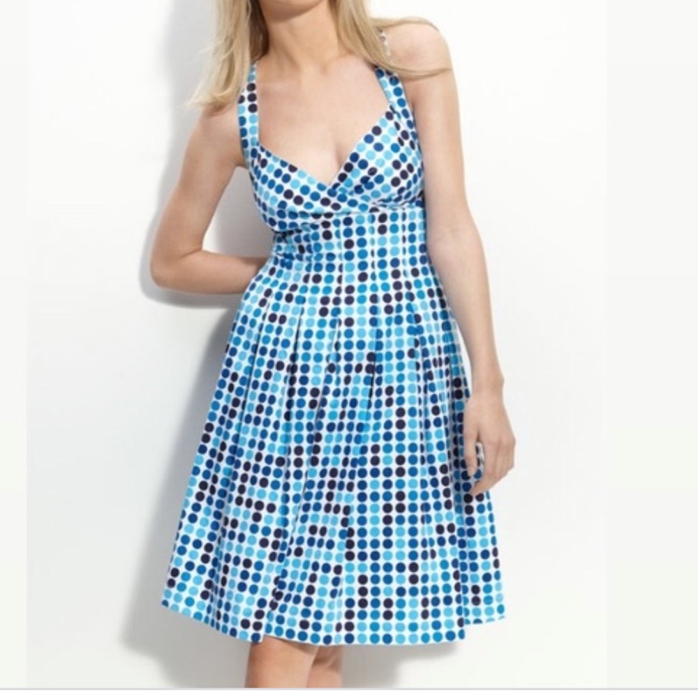 Calvin Klein Blue Polka Dot Dress size 14
